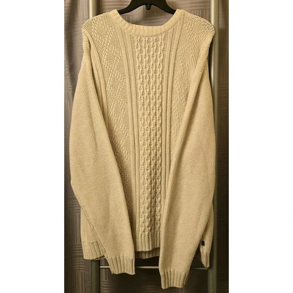 Chaps Ivory Classics Cable Knit Pullover Round Neck Long Sleeve Sweater Mens XXL